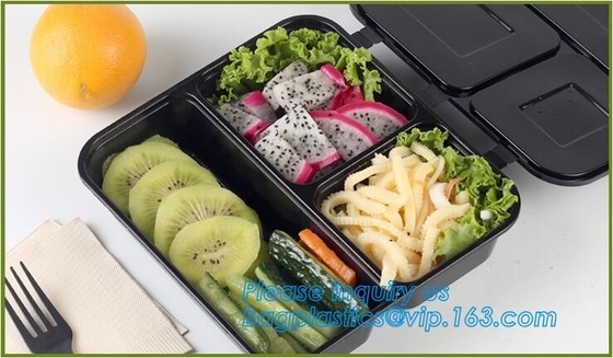 Caja plástica disponible de la entrega de la comida que imprime el sushi Tray For Food Packaging, comida plástica negra disponible material del sistema de prevención de intrusiones basado en host