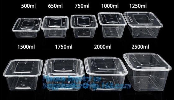 La comida plástica disponible respetuosa del medio ambiente de los contenedores de almacenamiento de la comida de la caja 700ml pp del bento del almuerzo de la microonda se lleva la caja de empaquetado