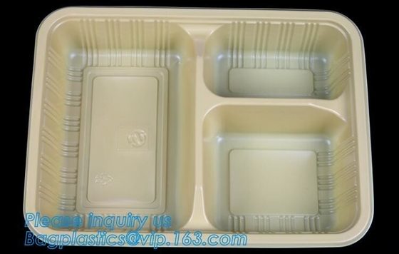 La categoría alimenticia de los compartimientos ampolla la bandeja congelada y de la microonda plástica de la bola de masa hervida, embalando a Tray Disposable Food Plastic Package