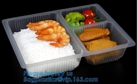caja transparente del bento de los pp, envases de comida disponibles plásticos del compartimiento de la fiambrera, comida, almuerzo, BARBACOA, tallarines, ensalada, maíz núcleo de condensación