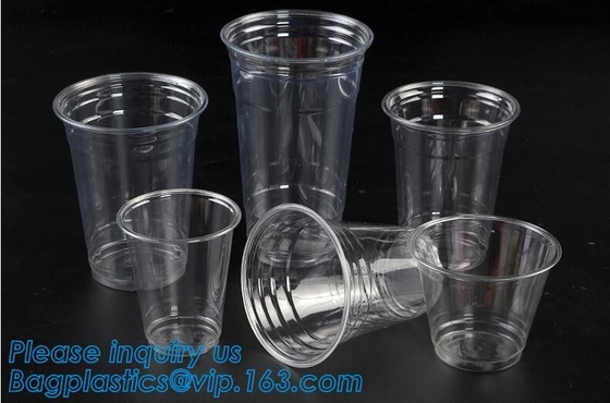 Forma elegante que bebe la taza plástica de un sólo recinto de Straw Promotional Cups With Straws, tazas plásticas de la aduana doble de la pared ningún minuto