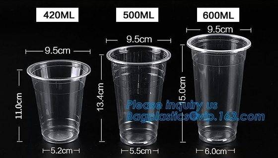 El biodegradebale transparente de la bebida fría de la categoría alimenticia 12oz 375ml ACARICIA la taza de consumición plástica de la taza/línea aérea plástica disponible