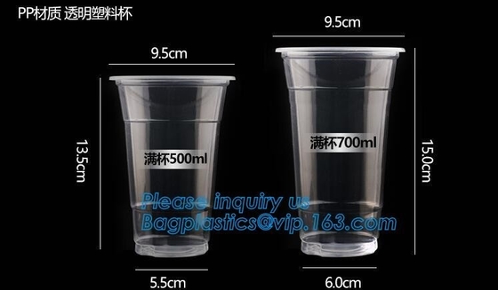 El biodegradebale transparente de la bebida fría de la categoría alimenticia 12oz 375ml ACARICIA la taza de consumición plástica de la taza/línea aérea plástica disponible