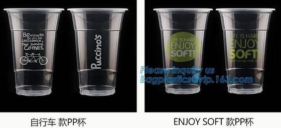 El biodegradebale transparente de la bebida fría de la categoría alimenticia 12oz 375ml ACARICIA la taza de consumición plástica de la taza/línea aérea plástica disponible