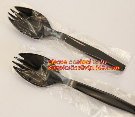 Los cubiertos para llevar de la comida caliente de la categoría alimenticia fijaron los cubiertos disponibles plásticos, sistema de los cubiertos con el cuchillo plástico del sistema de los cubiertos de la promoción