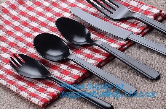 6&quot; los cuchillos plásticos disponibles Cultery occidental de las cucharas de las bifurcaciones del picosegundo fija en cuchillero plástico rosado de las PC de los restaurantes y de las cocinas 48