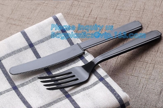 6&quot; los cuchillos plásticos disponibles Cultery occidental de las cucharas de las bifurcaciones del picosegundo fija en cuchillero plástico rosado de las PC de los restaurantes y de las cocinas 48