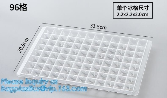 El FDA certificó la tienda que las habas frescas hielan a Tray Trays con la tapa, envase de la bandeja del cubo de hielo, Po del envase del cubo del compañero del molde del silicón
