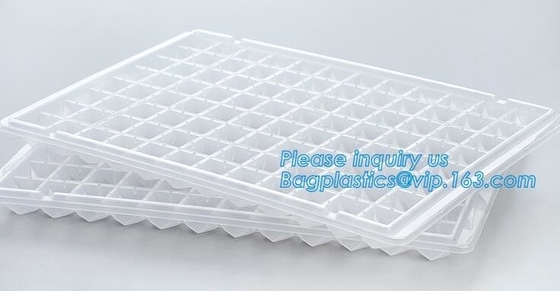 El FDA certificó la tienda que las habas frescas hielan a Tray Trays con la tapa, envase de la bandeja del cubo de hielo, Po del envase del cubo del compañero del molde del silicón