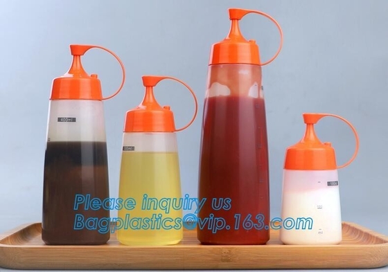 Botellas plásticas del apretón del LDPE de la categoría alimenticia del chile de tomate de la salsa de tomate caliente suave de la salsa, botella plástica de la salsa del apretón de la categoría alimenticia 16oz