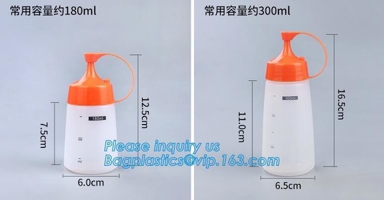 Botellas plásticas del apretón del LDPE de la categoría alimenticia del chile de tomate de la salsa de tomate caliente suave de la salsa, botella plástica de la salsa del apretón de la categoría alimenticia 16oz