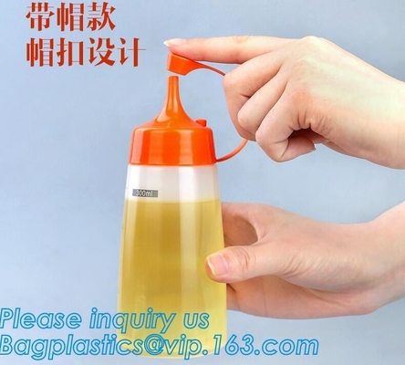 Botellas plásticas del apretón del LDPE de la categoría alimenticia del chile de tomate de la salsa de tomate caliente suave de la salsa, botella plástica de la salsa del apretón de la categoría alimenticia 16oz