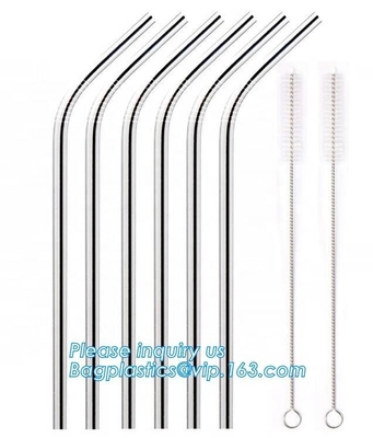 Paja de acero inoxidable reutilizable de la bebida, paja de acero inoxidable del metal de la paja de beber 304 reutilizables, metal de acero inoxidable Drin