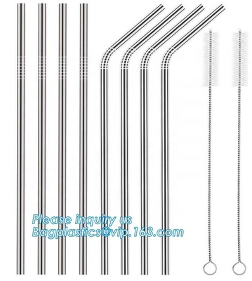 Paja de acero inoxidable reutilizable de la bebida, paja de acero inoxidable del metal de la paja de beber 304 reutilizables, metal de acero inoxidable Drin