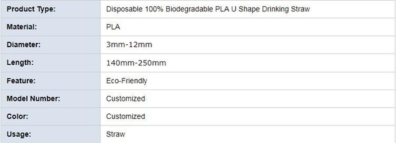 Paja no plástica biodegradable llena individual del PLA de la paja de beber del 100%, pajas de beber biodegradables flexibles del PLA de 5m m