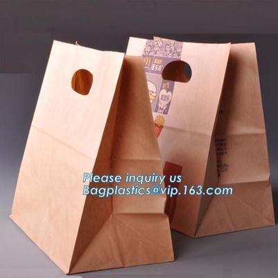 bolso de empaquetado de papel del pan de Kraft de la comida de la Aceite-prueba 60gsm, bolso marrón del pan del bolso del bocadillo de la bolsa de papel de Kraft de la comida, BAGPLASTICS, PAC