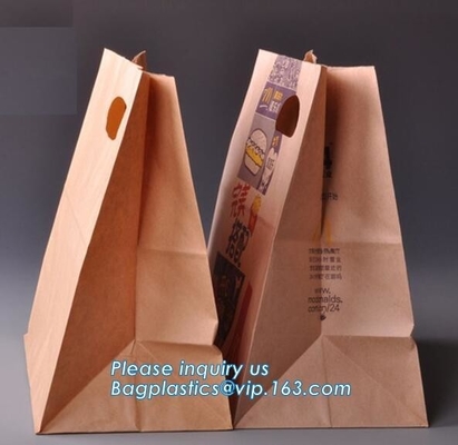 bolso de empaquetado de papel del pan de Kraft de la comida de la Aceite-prueba 60gsm, bolso marrón del pan del bolso del bocadillo de la bolsa de papel de Kraft de la comida, BAGPLASTICS, PAC