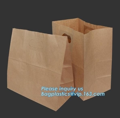 bolso de empaquetado de papel del pan de Kraft de la comida de la Aceite-prueba 60gsm, bolso marrón del pan del bolso del bocadillo de la bolsa de papel de Kraft de la comida, BAGPLASTICS, PAC