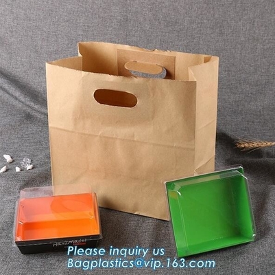 La bolsa de papel al por mayor de Kraft para la bolsa de papel del pan de la panadería para el pan, carbono calificó la bolsa de papel del arte de Brown del pan que hacía compras, PAQUETE