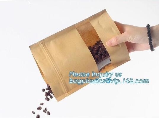 cremallera. Zip lockkk, los bolsos de papel impresos de encargo del pan utiliza para el acondicionamiento de los alimentos, hoja laminada de papel de tragante abierto de Kraft alineó B plano