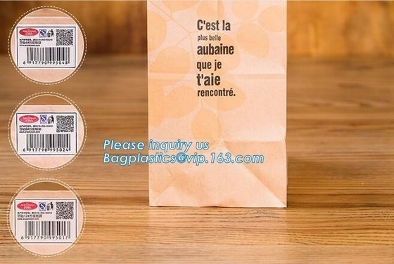 Bolsa de papel para llevar de impresión hermosa de Brown Kraft del pan del paquete de la categoría alimenticia para la venta al por menor de la panadería, el mejor cust de la categoría alimenticia de la calidad