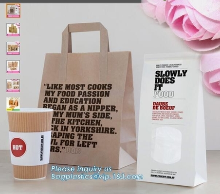 bolso del acondicionamiento de los alimentos del pan del baguette del pan del papel de Kraft, calidad superior Logo Paper Bags de encargo, bolsas de papel del embalaje del pan