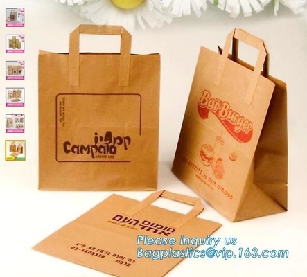 bolso del acondicionamiento de los alimentos del pan del baguette del pan del papel de Kraft, calidad superior Logo Paper Bags de encargo, bolsas de papel del embalaje del pan