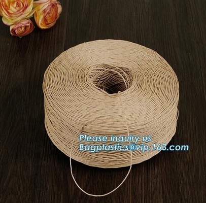 secuencia mossing de la guita del yute natural de 2m m, cuerda hecha a mano decorativa del yute del cordón de la secuencia del papel de la torsión para el packi diy que hace a mano del papel