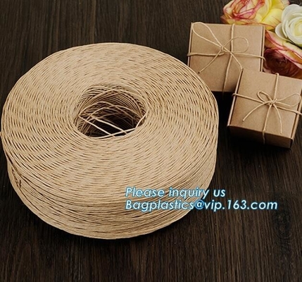 secuencia mossing de la guita del yute natural de 2m m, cuerda hecha a mano decorativa del yute del cordón de la secuencia del papel de la torsión para el packi diy que hace a mano del papel