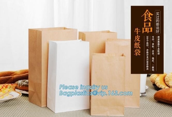 Bolso plástico de papel del embalaje del pan del pouch&kraft del sellado caliente, bolsos de papel del pan del arte de alta calidad portátil, PAQUETE de BAGEASE