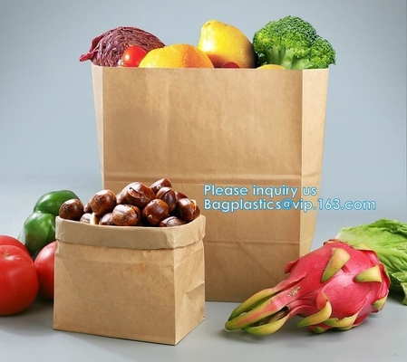 Bolsa de papel de empaquetado de papel blanca de la harina del trigo candeal de la parte inferior de Kraft SOS de la categoría alimenticia del bajo costo 120gsm, categoría alimenticia de la impermeabilización de la grasa