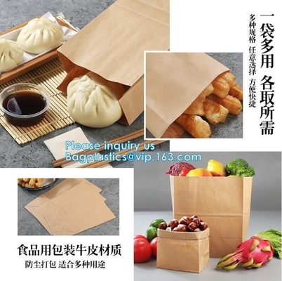 Bolsa de papel de empaquetado de papel blanca de la harina del trigo candeal de la parte inferior de Kraft SOS de la categoría alimenticia del bajo costo 120gsm, categoría alimenticia de la impermeabilización de la grasa