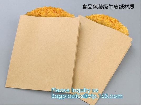 El papel de Logo Printed Greaseproof Fast Food envuelve/las bolsas de papel, bolsas de papel de la prueba de la hoja del abrigo de los alimentos de preparación rápida, bolsas de papel de la panadería, bre