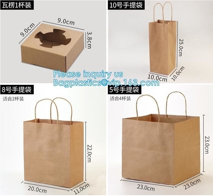 el bolso de compras del papel de Kraft con la manija del algodón, bolsas de papel de Brown Kraft para las compras commercializa los bolsos del regalo del partido, bagease pac