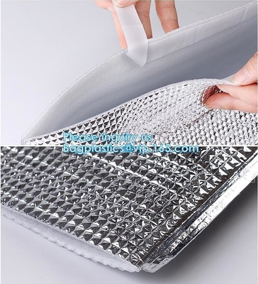 Bolso termal aislado no tejido reutilizable del refrigerador de la entrega de la comida del almuerzo del papel de aluminio, papel de aluminio caliente del uso de la entrega de la comida i