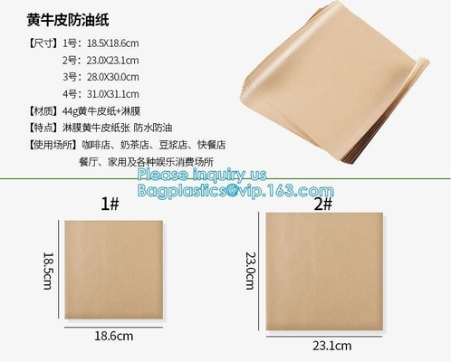 papel impermeable a la grasa/de Kraft de embalaje, envolviendo el papel impermeable a la grasa marrón del alto grado del papel de Kraft, greasep de Kraft del marrón del abrigo de la hamburguesa