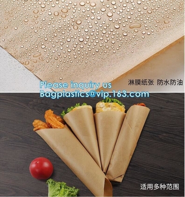 papel impermeable a la grasa/de Kraft de embalaje, envolviendo el papel impermeable a la grasa marrón del alto grado del papel de Kraft, greasep de Kraft del marrón del abrigo de la hamburguesa