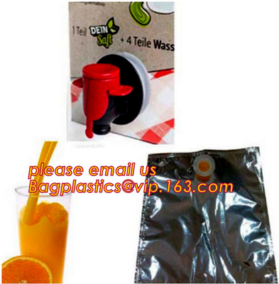La bolsa de plástico aséptica de Juice Water Red Wine Pack de la leche del jabón en caja 5 L con el golpecito del canalón, bolso plástico del vino de la válvula de 2L 3L 5L en caja