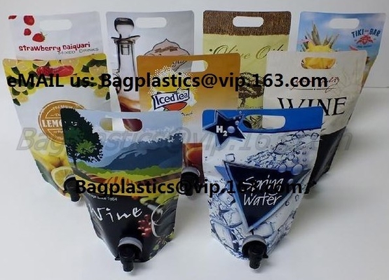 la bolsa del canalón/bolso líquido de la bebida de la categoría alimenticia con el bolso del canalón del canalón/del vino del corredor, se levanta el bolso /Refi del canalón del vino del corredor que embala