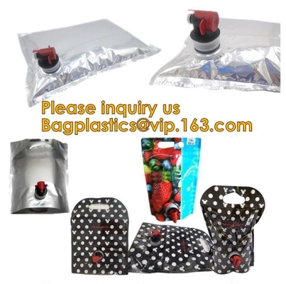 2L~22 modificado para requisitos particulares L bolsos en bolso de empaquetado del papel de aluminio de la caja con el canalón bolso del vino de 10 litros en la caja, spo del vino del bolso del jugo 5L/10L