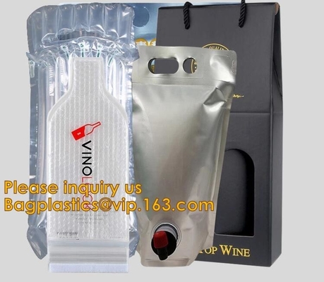 2L~22 modificado para requisitos particulares L bolsos en bolso de empaquetado del papel de aluminio de la caja con el canalón bolso del vino de 10 litros en la caja, spo del vino del bolso del jugo 5L/10L