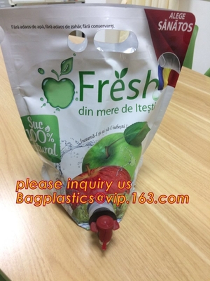 2L~22 modificado para requisitos particulares L bolsos en bolso de empaquetado del papel de aluminio de la caja con el canalón bolso del vino de 10 litros en la caja, spo del vino del bolso del jugo 5L/10L