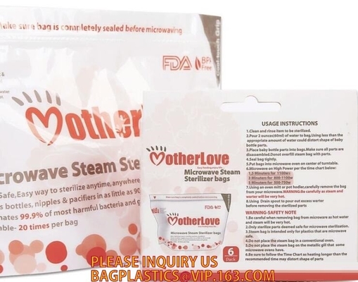 Bolso del esterilizador del vapor de Mircowave, bolso del esterilizador, esterilizadoras de los bolsitas un vapor para microondas sachets de sterilisation