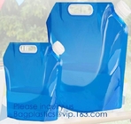 El bolso de agua plegable del bolso plástico plegable de la botella de 1 galón 4L, logotipo imprimió el bolso plegable de la botella de agua, agua al aire libre reutilizable