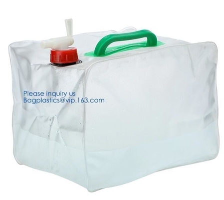 Bolso de agua plegable plegable portátil portátil del envase del agua que camina 5 litros, botella de agua plegable libre FO de 5L BPA