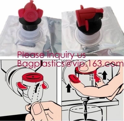 el bolso plástico del vino de la válvula de 2L 3L 5L en dispensador del agua de la caja laminó el bolso de aluminio del babero en paquete del bagease del bolso del dispensador del vino de la caja
