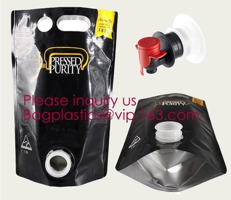 Vino Juice Bag en la caja que empaqueta los bolsos plásticos del vino de 3l 5l 10l, fruta Juice Beverage Syrup Wine Bag en caja con bageas de la válvula