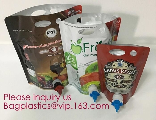 Vino Juice Bag en la caja que empaqueta los bolsos plásticos del vino de 3l 5l 10l, fruta Juice Beverage Syrup Wine Bag en caja con bageas de la válvula