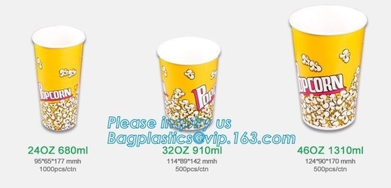 LA CAJA DE PAPEL DE LAS PALOMITAS, TAZA DE LAS PALOMITAS, CAJA DEL POLLO, MARCADO EN CALIENTE DE ENCARGO, 24OZ, 32OZ, 46OZ, ELIMINA EL PAQUETE, TAZA DE PAPEL DE KRAFT, TAPA, PAC