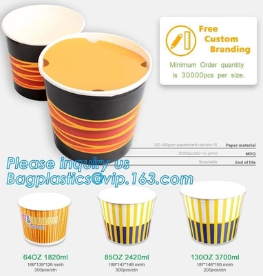 LA CAJA DE PAPEL DE LAS PALOMITAS, TAZA DE LAS PALOMITAS, CAJA DEL POLLO, MARCADO EN CALIENTE DE ENCARGO, 24OZ, 32OZ, 46OZ, ELIMINA EL PAQUETE, TAZA DE PAPEL DE KRAFT, TAPA, PAC